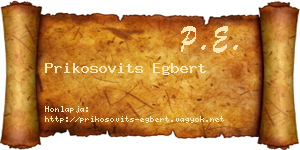 Prikosovits Egbert névjegykártya